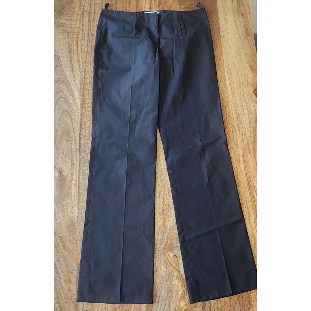 Prada Pants Womens IT 40 Black Straight Leg Dress Trousers Made in Italy Classic